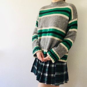 Urban Outfitters Green Silver Black Stripe Sweater